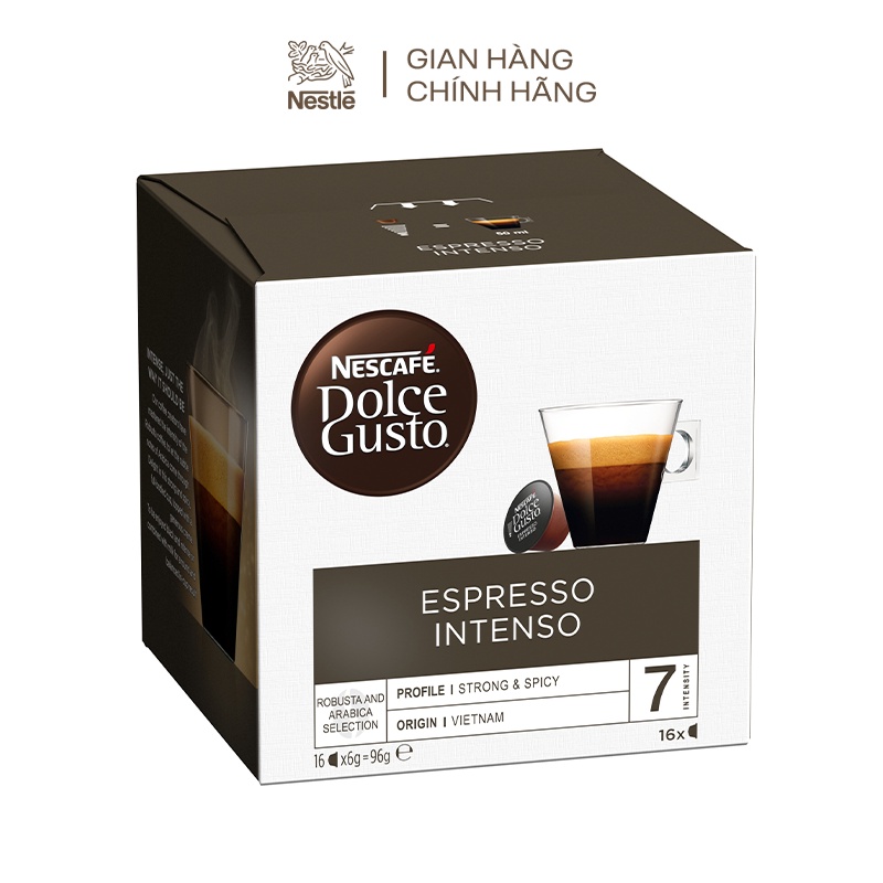 Cà phê đen rang xay Nescafé Dolce Gusto - Espresso Intenso hộp 96g (16 viên nén) | BigBuy360 - bigbuy360.vn