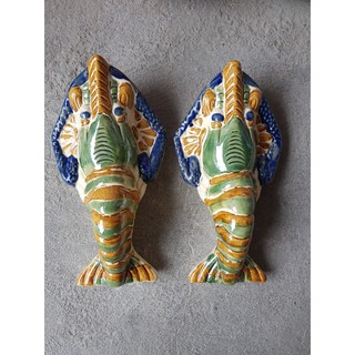 chậu/bình gốm sứ con tôm treo tường