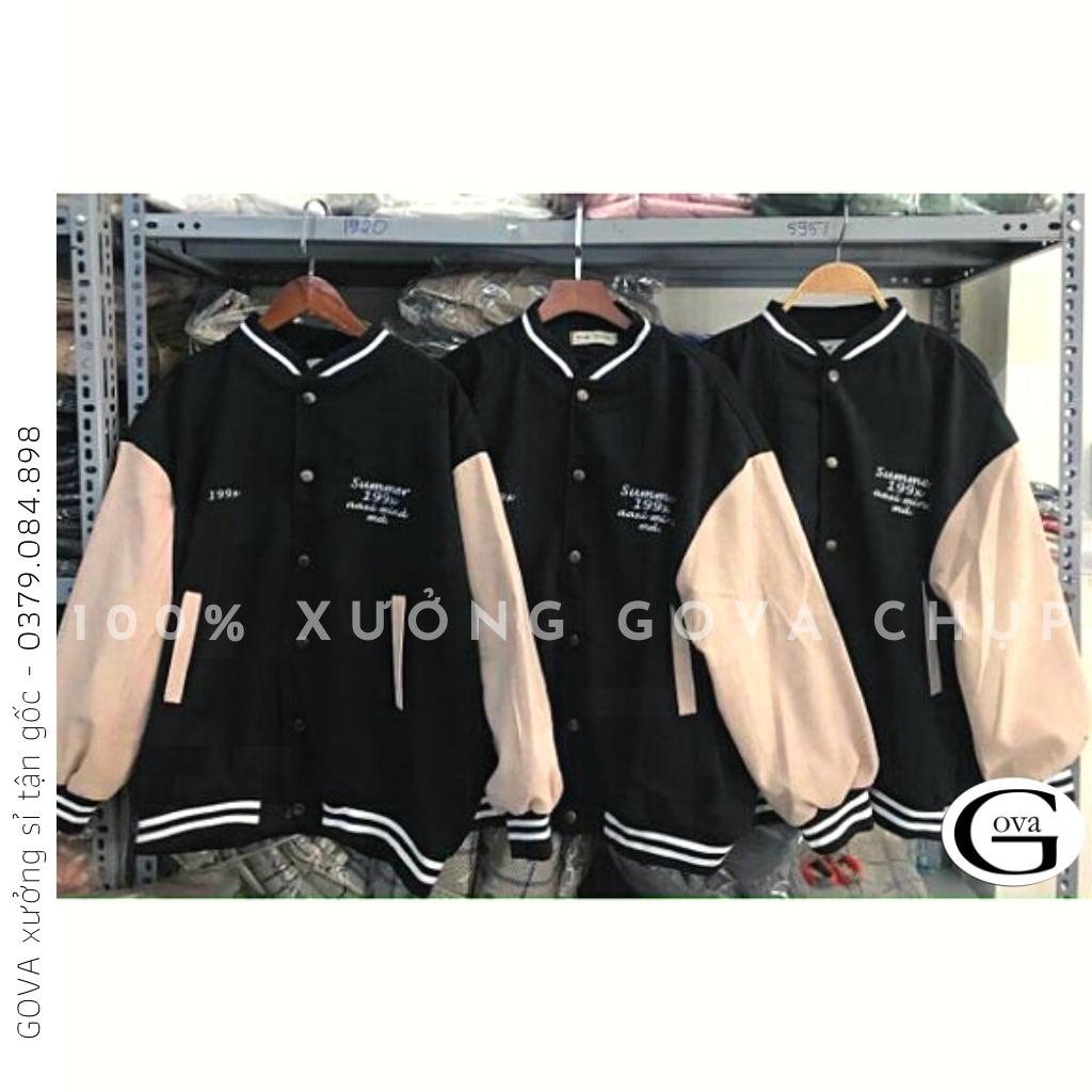 Áo Bomber nỉ 199X Ulzzang form rộng Unisex áo khoác nỉ bông GOVA