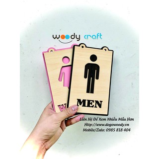 Bảng Chỉ Dẫn WC Nam - Nữ - Bảng Gỗ Nhà Vệ Sinh