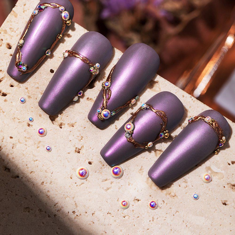 Phụ Kiện Trang Trí Móng Tay Nghệ Thuật Hình Bán Nguyệt Phong Cách Nhật Bản