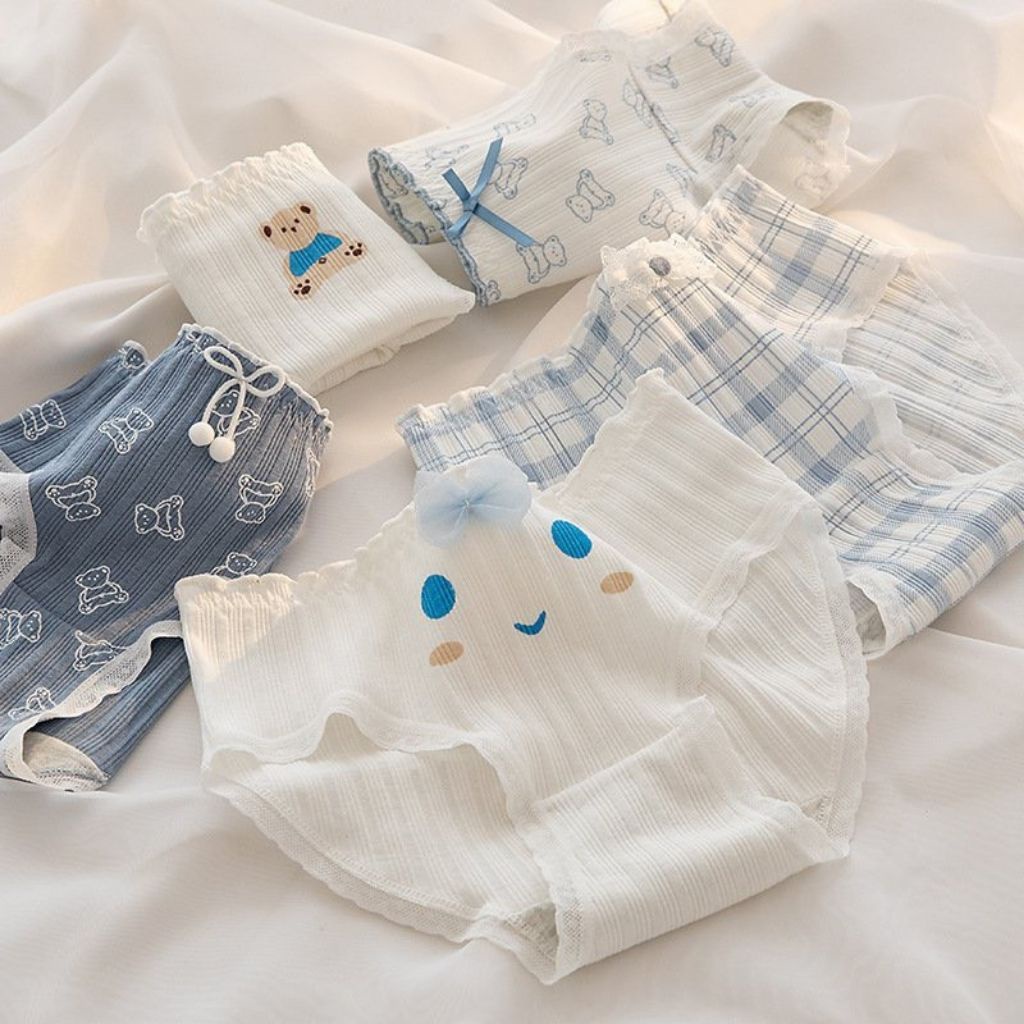 Quần lót nữ cotton ren viền tôn dáng gợi cảm, Quần chíp nữ đính nơ sexy quyến rũ họa tiết cute dễ thương JOCOSI L8035