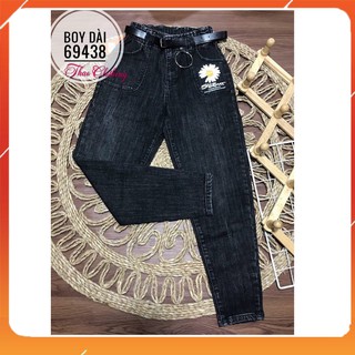Quần jean nữ ống rộng baggy lưng cao co giãn cao cấp