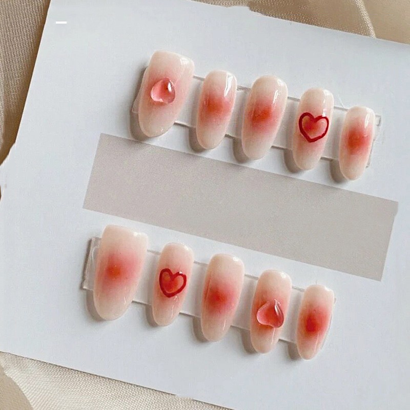 Set 50/100 Phụ Kiện Trang Trí Móng Trong Suốt Hình Trái Tim