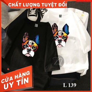 Áo phông in hinh chú chó siêu hot ⚡𝐅𝐑𝐄𝐄𝐒𝐇𝐈𝐏 ⚡Áo phông cotton chất đẹp mát, áo unisex, áo phông trắng đen aothun268