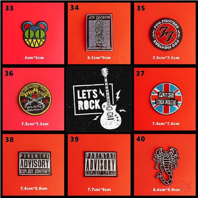 ♚ Miếng Dán Ủi Thêu Hình Ban Nhạc Rock/ Rock/ Rock Công Nghiệp/ Nặng ♚ 1 Miếng Ủi Thêu Hình Người Hâm Mộ