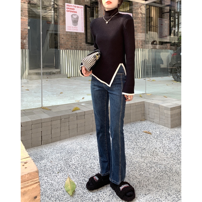 Áo Sweater Cổ Lọ Thiết Kế Mới Thời Trang Mùa Đông Theo Phong Cách Hàn Quốc Cho Nữ