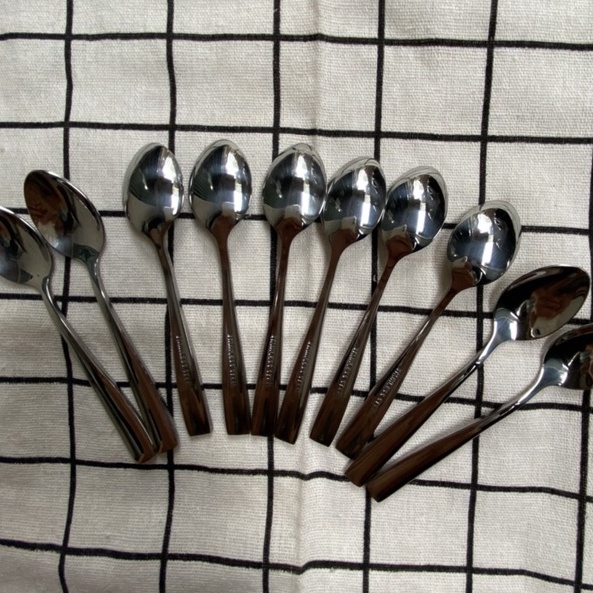 [P008] Bộ 10c Thìa Cafe Ngắn Inox 304 Trơn Dùng Trong Quán Cafe, Nhà Hàng, Gia Đình KT: 13x2.5cm (ảnh thật)