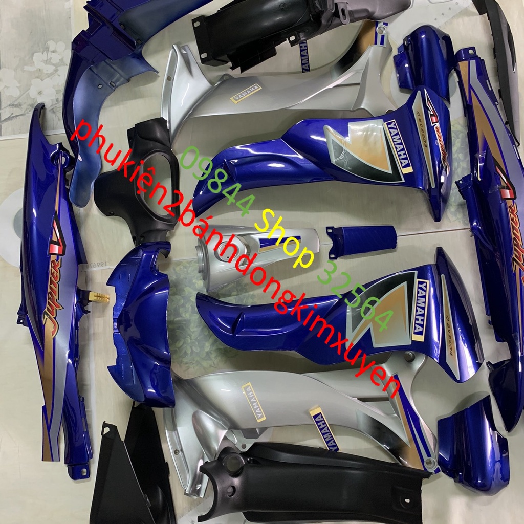 Bộ dàn áo xe Jupiter V màu Xanh Dương   PHANH ĐĨA,nhựa trắng nguyên sinh loại 1