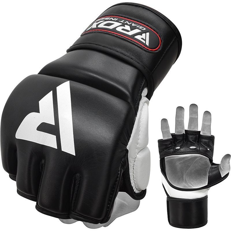 Găng Tay RDX Leather T1 Training Mma Gel Grappling