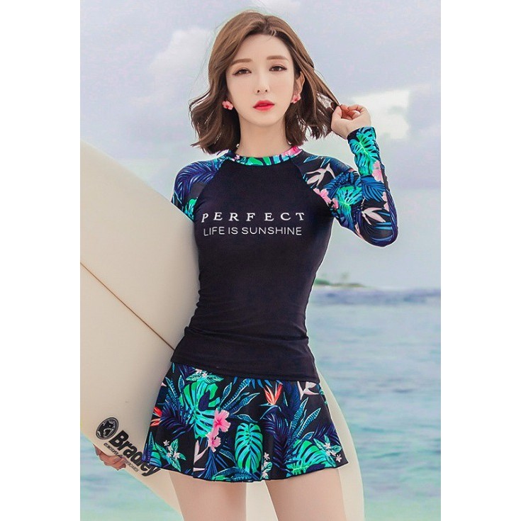 Đồ bơi nữ  Bikini dài tay 3 món  kín đáo, trẻ trung năng động PEP01