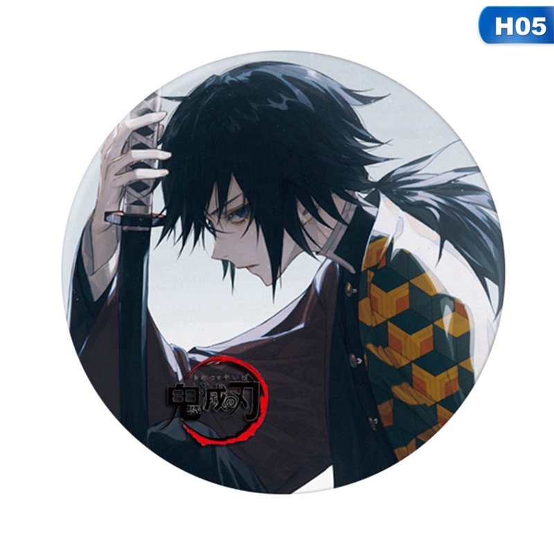 flowersqueen Huy hiệu cài áo in hình anime Demon Slayer