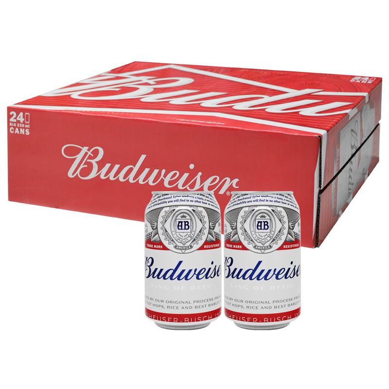 Bia Budweiser Mỹ 24 lon hàng chính hãng