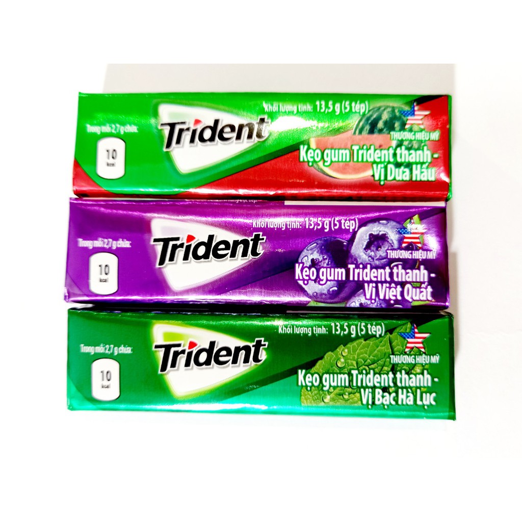 kẹo gum trident việt quất bạc hà thanh 5 tép