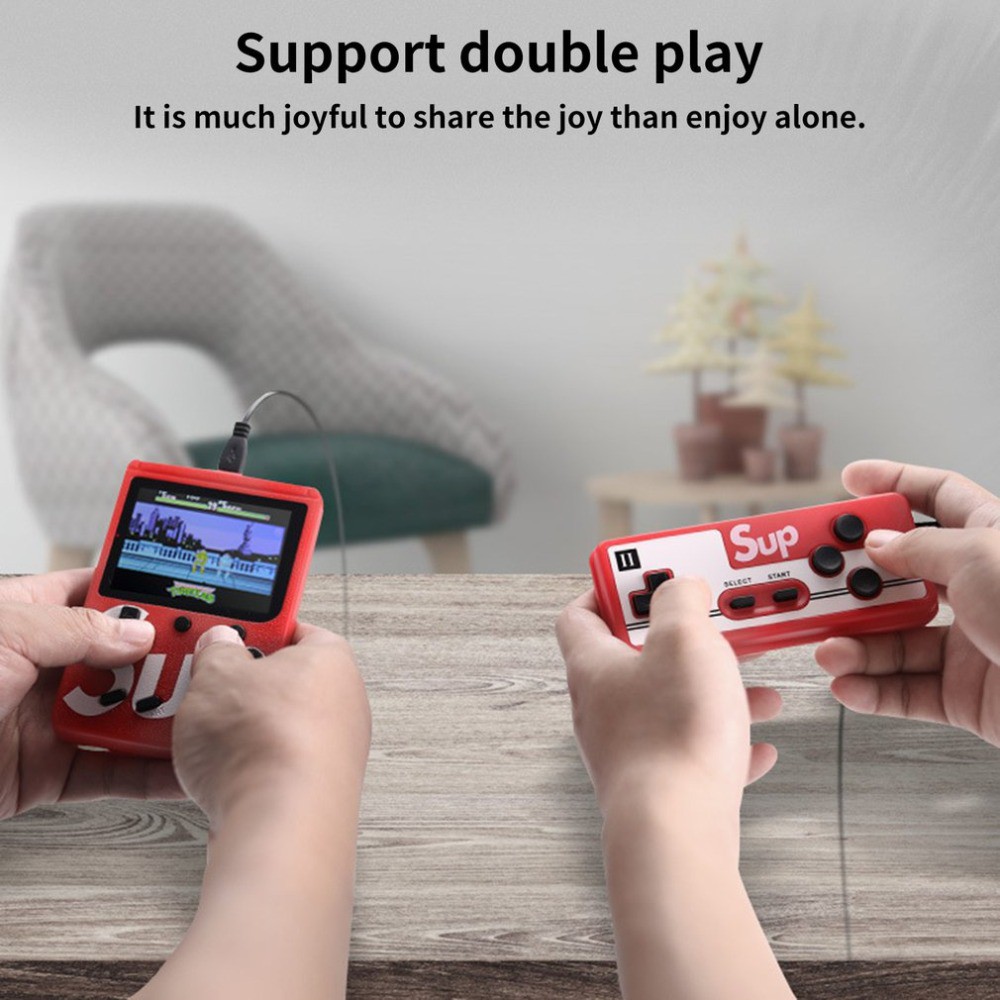 Máy chơi game cầm tay di động gồm 400 trò chơi FC tích hợp sẵn đĩa đơn SUP nhân đôi phong cách cổ điển cho trẻ em