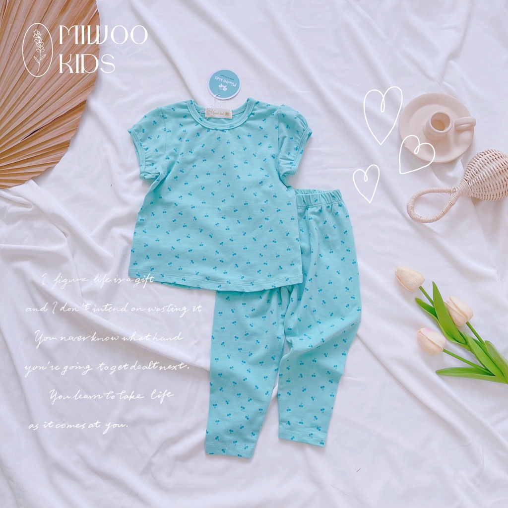 Bộ Cotton Thun Cao Cấp Bé Gái Quần Dài Đáng Yêu Chất Cotton Thun Mềm Mại, Thấm Hút Mồ Hôi Tốt - HM171