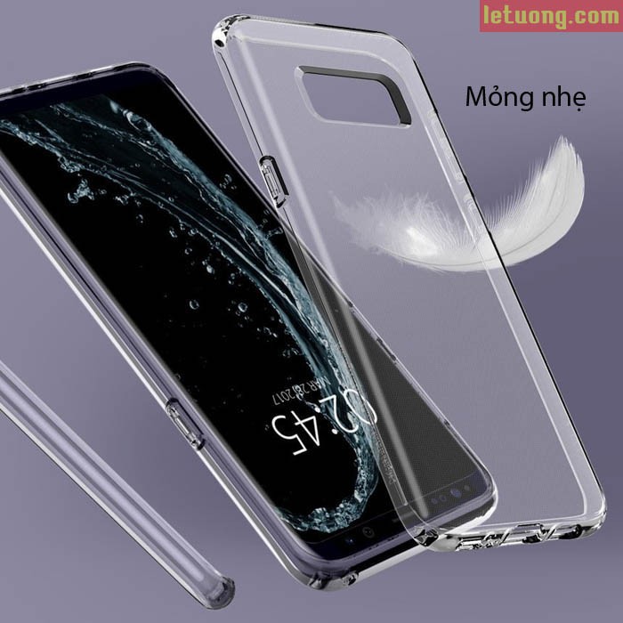 Ốp lưng Galaxy S8 Plus Spigen Liquid Crystal trong suốt ( USA ) tặng dán lưng Carbon