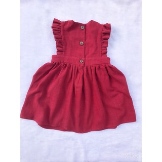 Đầm linen hồng 7t thêu tay