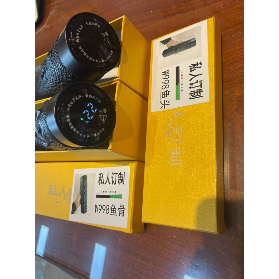 Bình Giữ Nhiệt Vân Da Cá Hiển Thị Nhiệt Độ Full Box