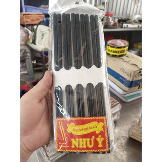 vỉ 10 đôi đũa gỗ đen cao cấp đầu vuông