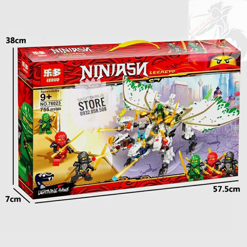 Lego Ninjago LEDUO 76023 Lắp Ráp Rồng Trắng 4 Đầu Có Cánh - Ultra Dragon