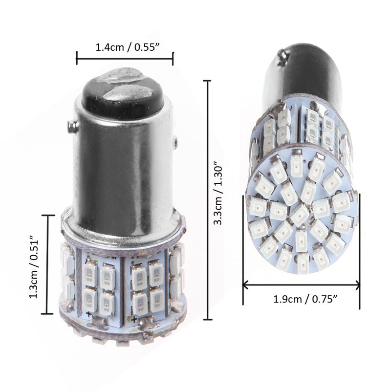 Bóng đèn đuôi xe ô tô 1157 BAY15D 50 SMD 1206 LED DC 12V