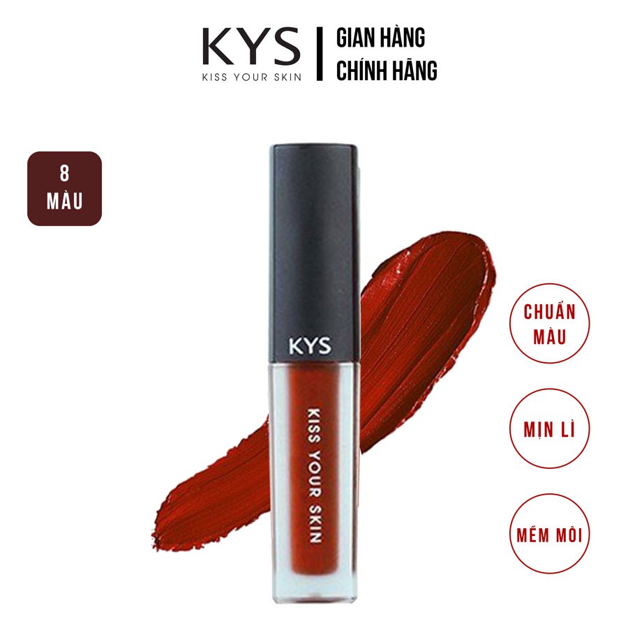 Son kem lì Đỏ cherry chocolate không chì KYS Matte Liquid Lipstick - Limited Edition