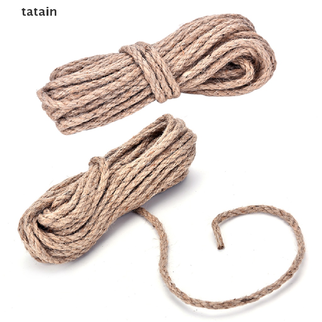 [TAT] 10M 6mm Jute String Twine Twisted Hessian Burlap Hemp Cord Rope Brown CVX
