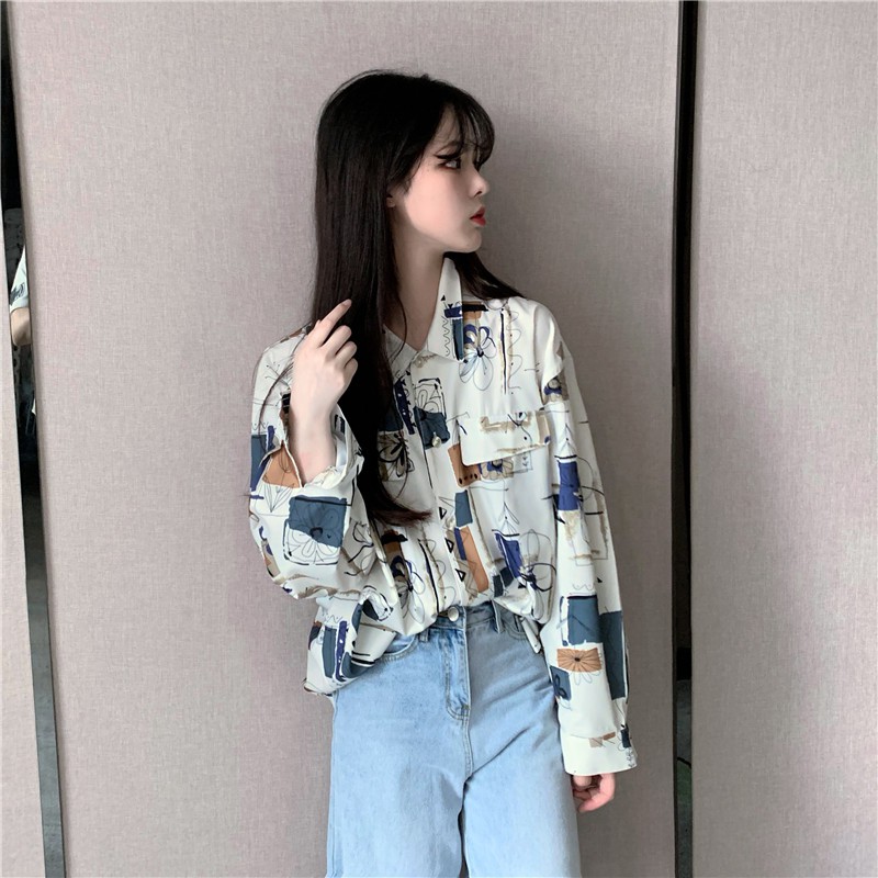 Áo Sơ Mi họa tiết dáng rộng cá tính, siêu đẹp