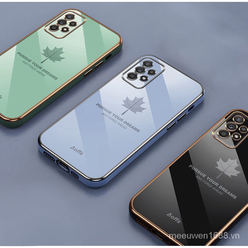 QIANZI Ốp Lưng viền thẳng họa tiết lá phong thích hợp cho Samsung A52 Samsung A32 Samsung A72 FY TLRJ