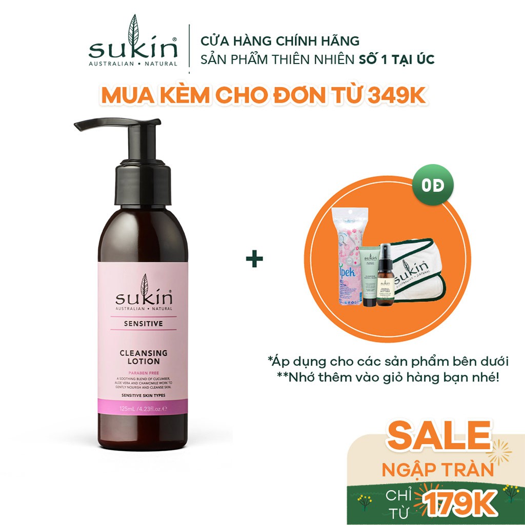 Sữa Rửa Mặt Dành Cho Da Nhạy Cảm Dạng Lotion Sukin Sensitive Cleansing Lotion 125ml | BigBuy360 - bigbuy360.vn