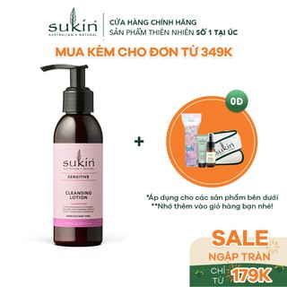 Sữa Rửa Mặt Cho Da Nhạy Cảm Sukin Sensitive Cleansing Lotion 125ml