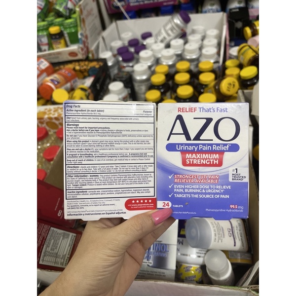 Viên uống AZO đỏ vàng 50 viên, 60 viên và 100 viên