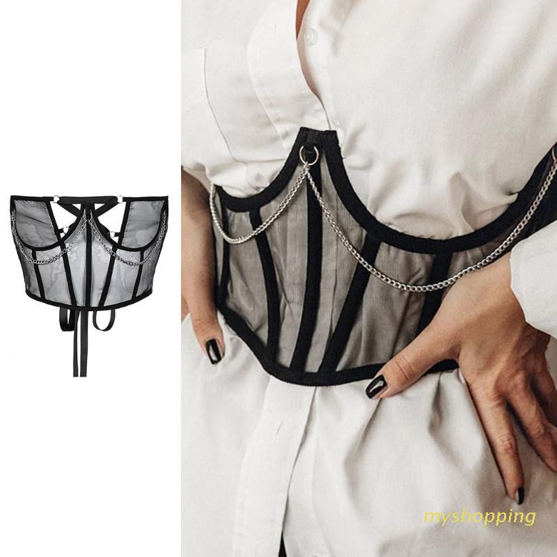 Áo Lưới Bó Sát Tạo Hình Vòng Dây Cá Tính Cho Nữ