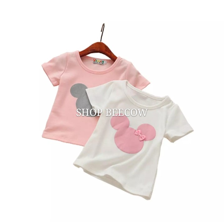 MẪU MỚI | ÁO THUN MICKEY PHỐI NƠ CỰC DỄ THƯƠNG CHO BÉ 8-18KG | VIDEO THẬT | SHOP BEECOW