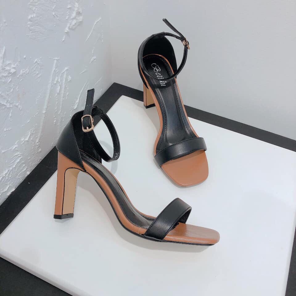 Giày sandal mũi vuông bít hậu gót đũa 9p RF cg-0367