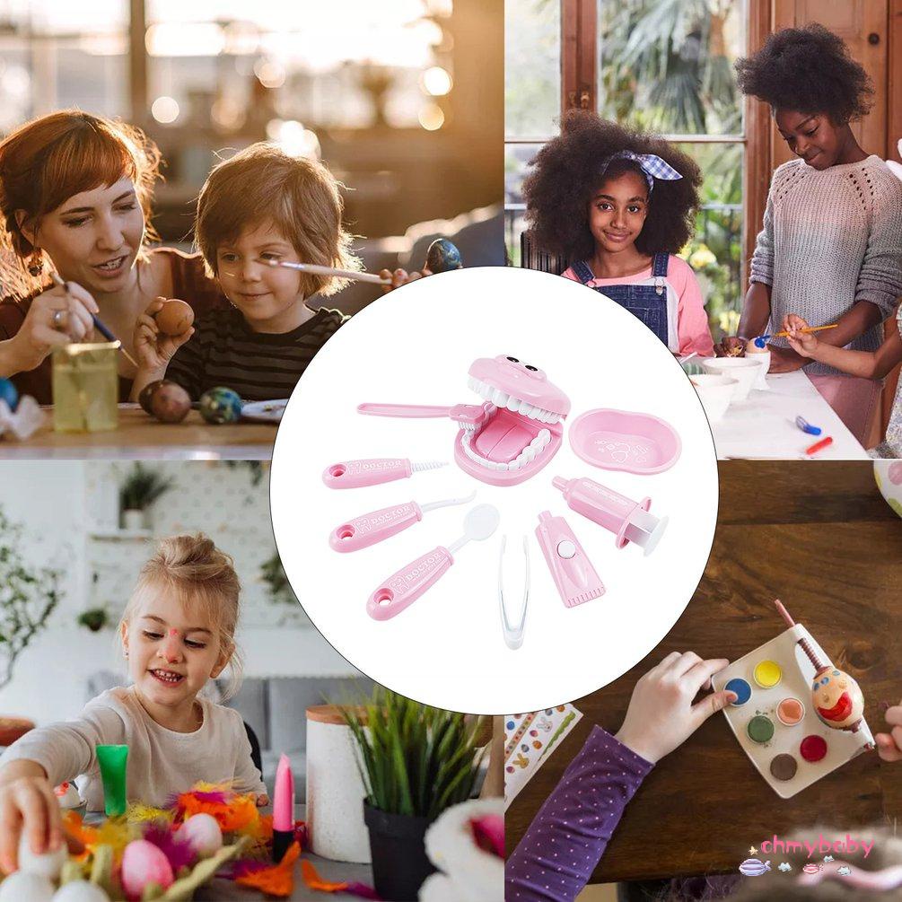 【OMB】 9 Pcs Dentist Toy Pretend Dentist Check Tooth Model Kid Educational Doctor Toy