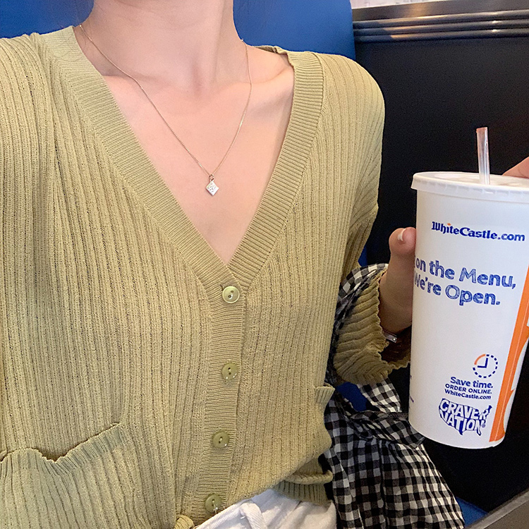 Áo khoác len dệt kim mỏng dáng rộng phong cách Hàn Quốc thời trang cho nữ