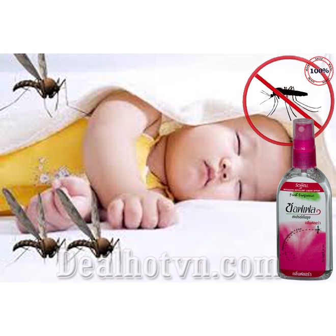Chai Xịt Soffell Chống Muỗi Thái Lan Hương Hoa 80ml