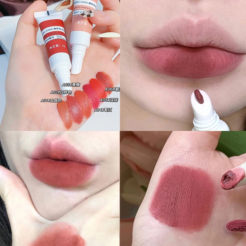 Set 6 Son Môi Dạng Lỏng Lâu Trôi Chống Thấm Nước Màu Sắc Gợi Cảm