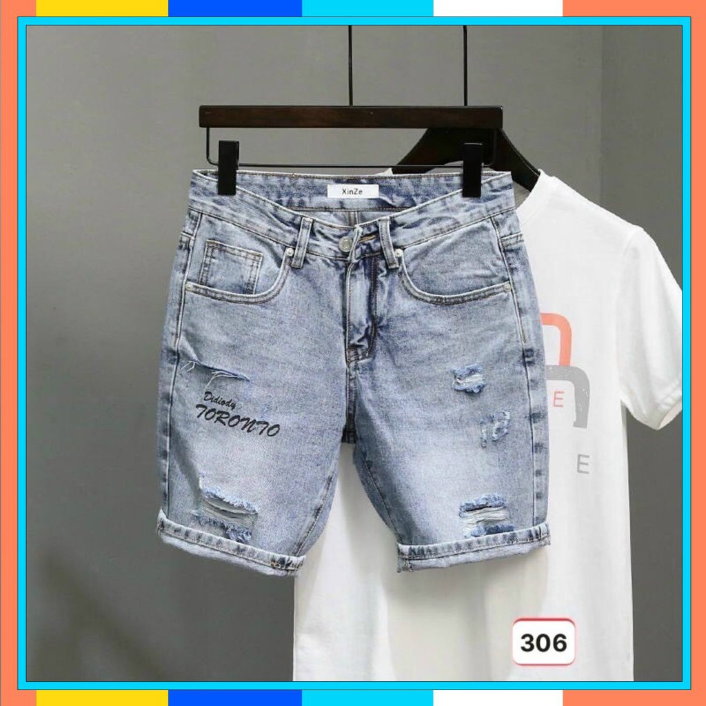 Quần Short Jean Nam VNXK FREESHIP Quần Đùi Jean Nam Chất Bò Mùa hè Hottrend HG87