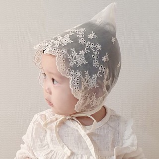 Mũ Bonnet ren tiểu thư phong cách Hàn Quốc cho bé gái 0-1 tuổi - Phụ kiện tóc - Phụ kiện chụp ảnh cho bé sơ sinh