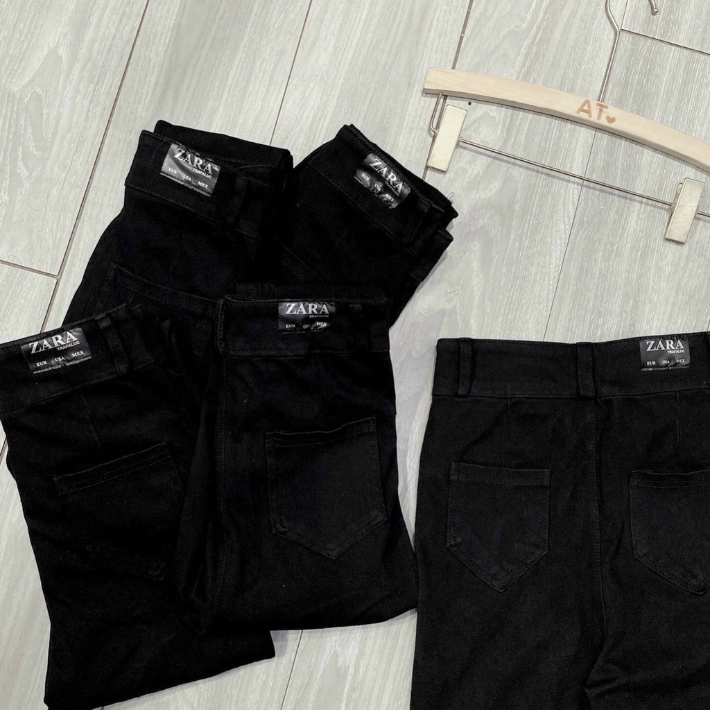 Quần Jeans Giấy Cạp Cao Siêu Hack Dáng Siêu Hot  màu đen Dành Cho Nữ Từ 38-60kg