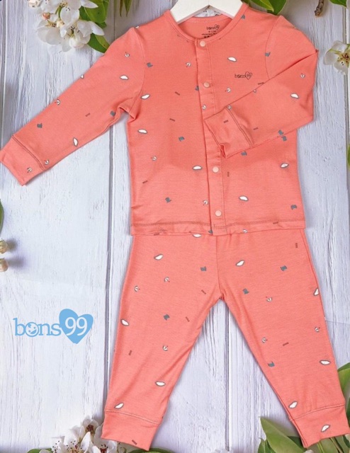 Giảm 50%Bộ dài tay cài giữa quần dài hãng Bons99 chất liệu sợi tre cho bé!