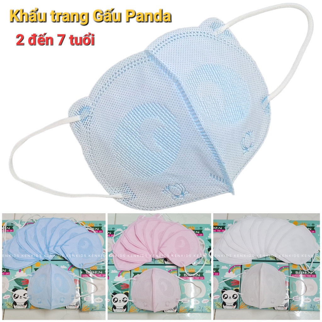 COMBO 5 Hộp 50c khẩu trang Gấu Panda Biden đáng yêu cho bé 3-8 tuổi