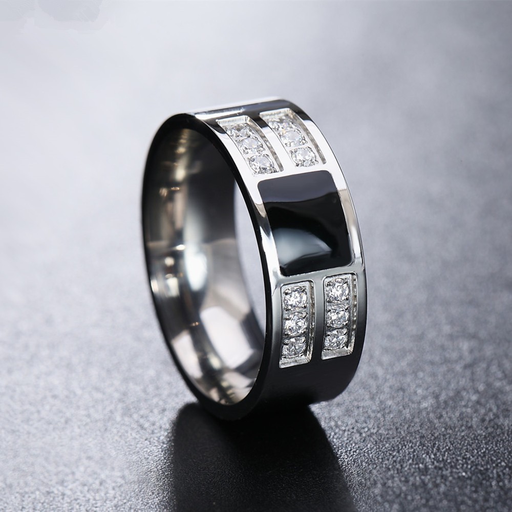 weiweijewelry/Nhẫn bạc thời trang đơn giản nam Nhẫn đính hôn pha lê kim cương
