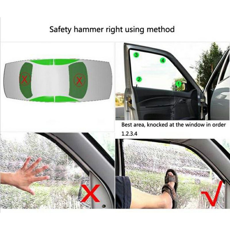 [Cứu hộ]Búa thoát hiểm an toàn trên ô tô cứu hộ đa năng
