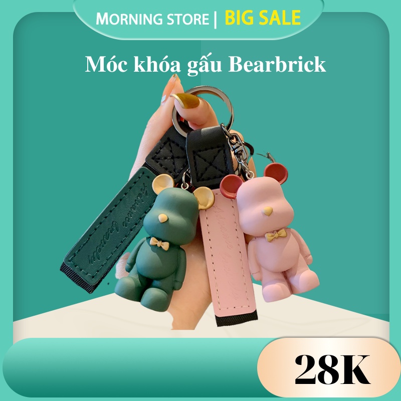 Móc khóa gấu Hàn Quốc Bearbrick dễ thương đủ màu sắc dùng làm móc treo, phụ kiện túi xách