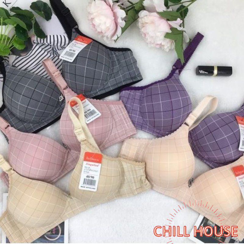 Áo Lót không Gọng kẻ ô đệm mỏng Hms 151 - CHILLHOUSE