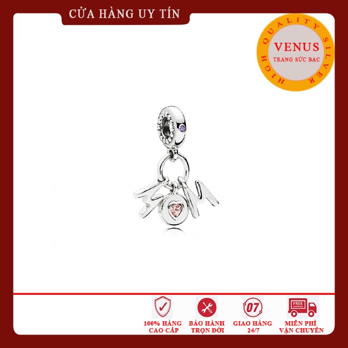 [Hàng cao cấp] Charm bạc 925- Treo chữ Mom- Mã sản phẩm VENUS130